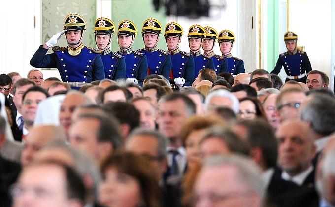 Перед началом церемонии вручения Государственных премий Российской Федерации.
