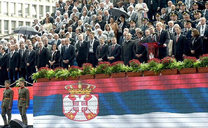 Военный парад «Шаг победителя» в честь 70-летия освобождения Белграда.