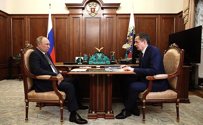 Meeting with Belgorod Region Governor Vyacheslav Gladkov • President of Russia
