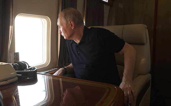 Vladimir Putin arrived in the North Caucasus Federal District.
