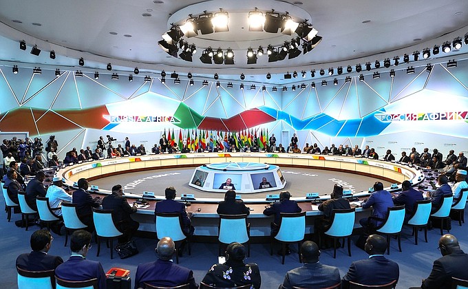 Plenary session of the Russia–Africa Summit.