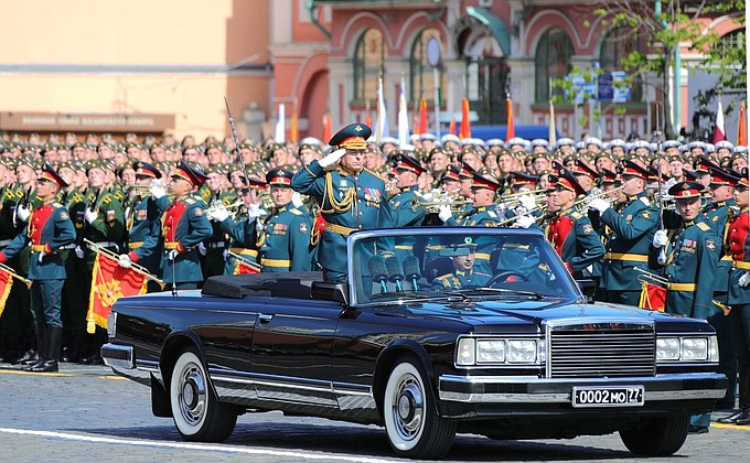 The military parade marking the 73rd anniversary of Victory in the 1941–45 Great Patriotic War. Commander of the parade Colonel General Oleg Salyukov.