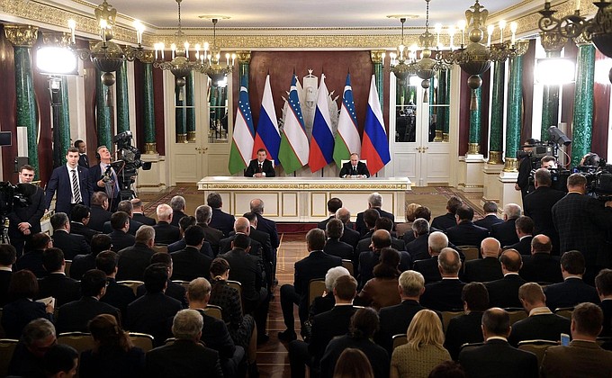 Press statements following Russian-Uzbekistani talks.