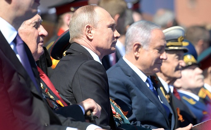 At the military parade marking the 73rd anniversary of Victory in the 1941–45 Great Patriotic War.