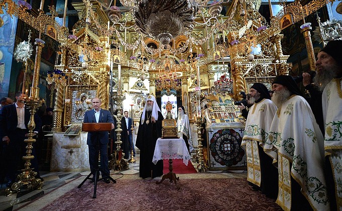 Vladimir Putin visited Rossikon – the St Panteleimon Monastery on Mount Athos.