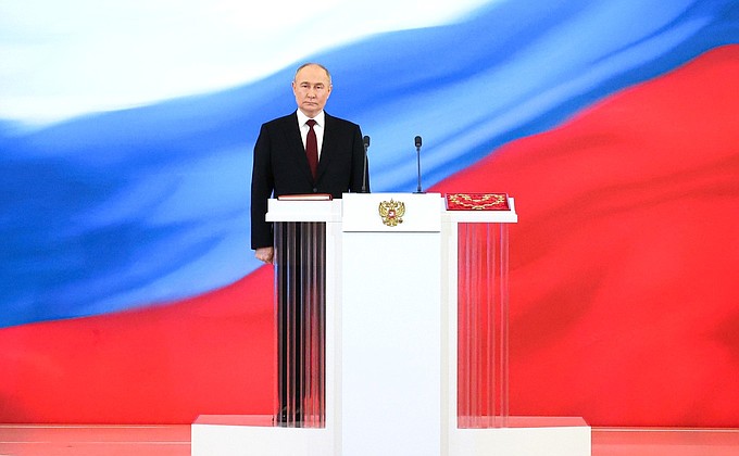 На церемонии вступления в должность Президента России.