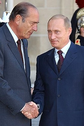 President Putin and French President Jacques Chirac.
