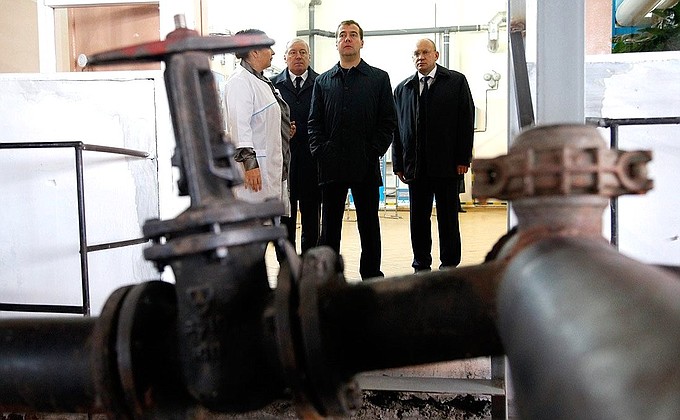 During his working trip to Naryan-Mar, Dmitry Medvedev visited the city sewage treatment plant.