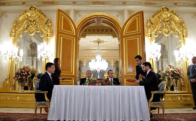 В присутствии Владимира Путина и Реджепа Тайипа Эрдогана подписано межправительственное соглашение по «Турецкому потоку».