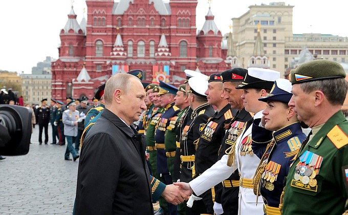 After the military parade marking the 72nd anniversary of Victory in the 1941–45 Great Patriotic War.
