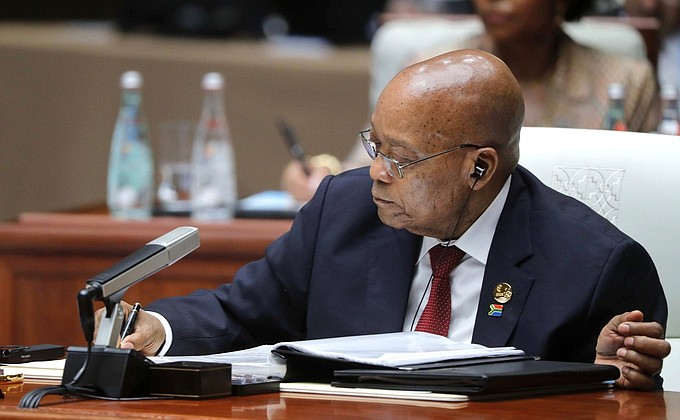 President of South African Republic Jacob Zuma at the BRICS Leaders' meeting in the expanded format.