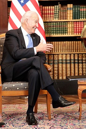 Президент Соединённых Штатов Америки Джозеф Байден в ходе российско-американских переговоров в узком составе.