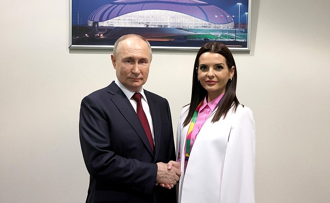 Vladimir Putin met with Governor of Gagauzia Evghenia Gutsul on the sidelines of the World Youth Festival.