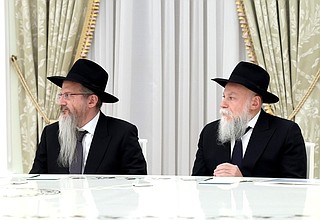 Встреча с главным раввином России Берлом Лазаром и главой Федерации еврейских общин Александром Бородой