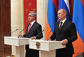 Заявления для прессы по итогам встречи с Президентом Армении Сержем Саргсяном.