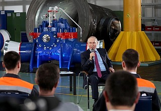 At the meeting with students and workers of industrial enterprises in the Chelyabinsk Region.