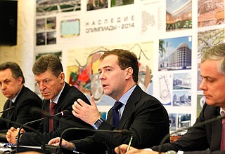 Meeting on the effective use of Olympic facilities after the 2014 Olympic and Paralympic Winter Games in Sochi.