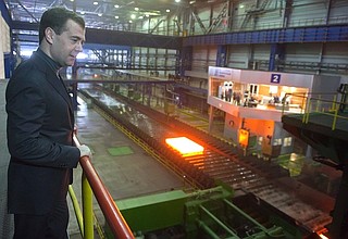 Во время посещения Магнитогорского металлургического комбината.