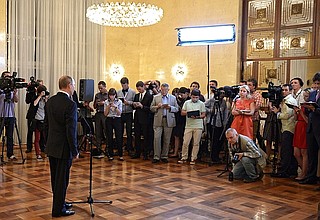 Ответы на вопросы российских журналистов по итогам визитов на Кубу, в Никарагуа, Аргентину и Бразилию.