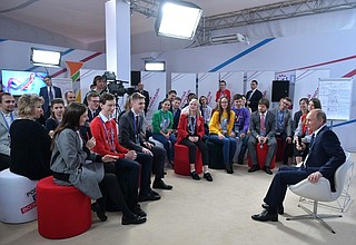 Meeting with the winners and finalists of different projects of the ”Russia – Land of Opportunity“ forum.