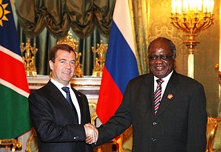 With President of the Republic of Namibia Hifikepunye Pohamba.