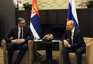 Talks with President of Serbia Aleksandar Vucic.