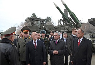 During visit to the 102nd Russian military base.