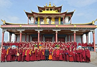 With Ivolga Datsan monks.