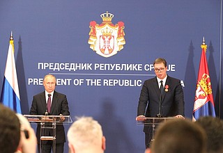 Совместная пресс-конференция с Президентом Республики Сербии Александром Вучичем.