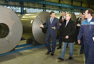 During visit to the Cherepovets Steel Mill.