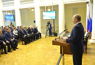 На встрече с членами Совета законодателей при Федеральном Собрании Российской Федерации.