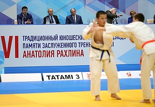 At the 6th Youth Judo Tournament in memory of distinguished trainer Russia Anatoly Rakhlin.