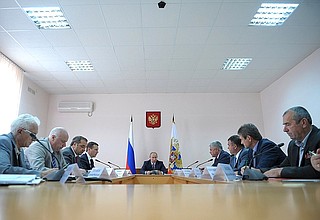 Meeting on disaster relief following the July 7 floods in Krasnodar Territory.