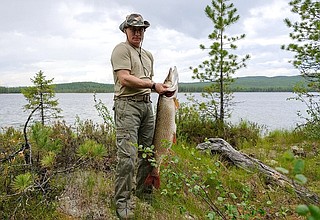 Во время рыбалки в Красноярском крае.