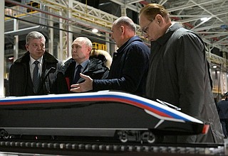 During a visit to the Ural Locomotives plant.