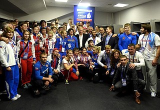 С российскими спортсменами – участниками чемпионата мира по дзюдо – 2014.