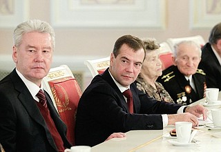 Meeting with Great Patriotic War veterans. Left: Mayor of Moscow Sergei Sobyanin.