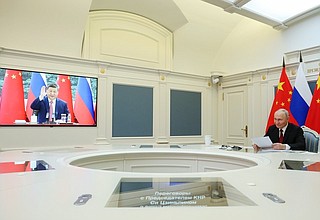 Видеоконференция с Председателем КНР Си Цзиньпином.