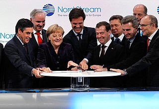 The launch ceremony for the Nord Stream gas pipeline.