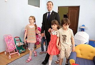 With children at Kindergarten No. 126 in Rostov-on-Don.