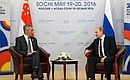 Встреча с Премьер-министром Сингапура Ли Сянь Луном. Фото: russia-asean20.ru