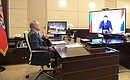 Working meeting with Kaliningrad Region Governor Anton Alikhanov in video conference format.
