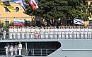 Before the beginning of the central part of the Main Naval Parade. Photo: Sergei Karpukhin, TASS