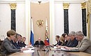 Meeting on relief efforts following floods in Altai Territory and Republic of Altai.