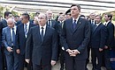With President of Slovenia Borut Pahor before the memorial ceremony marking the 100th anniversary of the Russian chapel near the Vršič Pass.