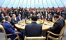 Meeting with President of China Xi Jinping and President of Mongolia Tsakhiagiin Elbegdorj.