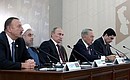 Following the Fourth Caspian Summit, the five presidents taking part made press statements.