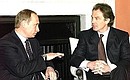 Meeting with British Prime Minister Tony Blair.