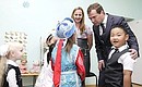 Во время посещения детского сада, входящего в единый образовательный комплекс Улан-Баторского филиала Российской экономической академии имени В.Г.Плеханова.