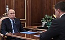 Meeting with Rostelecom President Mikhail Oseyevsky.